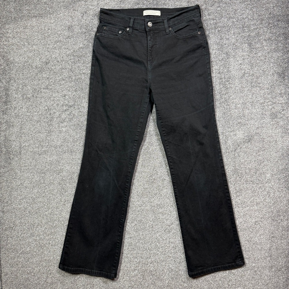 Levi's Perfectly Slimming 512 Boot Cut Jeans Womens 8M 8 Medium Black Denim‎